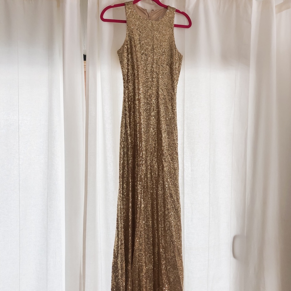 Revelry Bridesmaids Dress: Shiny Gold